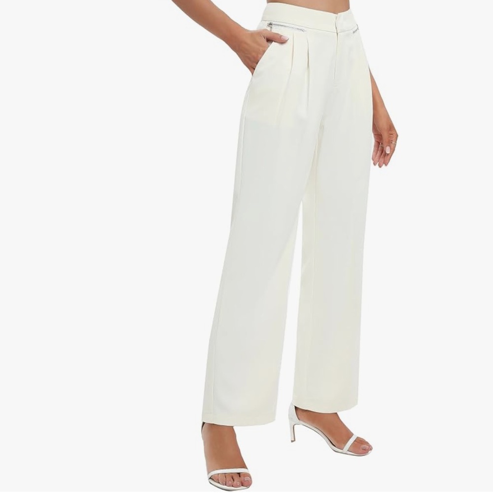 Wide‎ leg high waisted pants